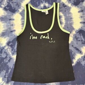 Paul Frank Vintage Y2K Ringer Tank - Black/Green